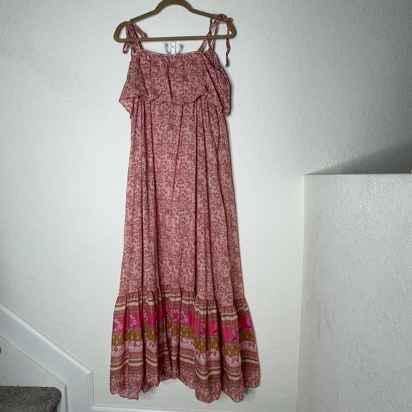 Free People Tangier Floral Maxi Dress Size L Multicolor Babydoll Lightweight - Picture 2 of 12
